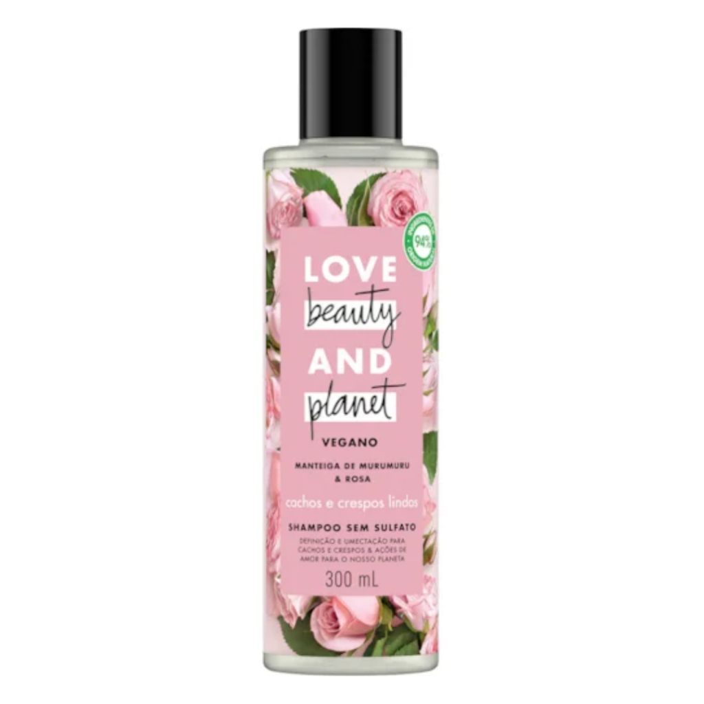 Shampoo Cachos e Crespos Lindos Love Beauty and Planet Vegano 300mL
