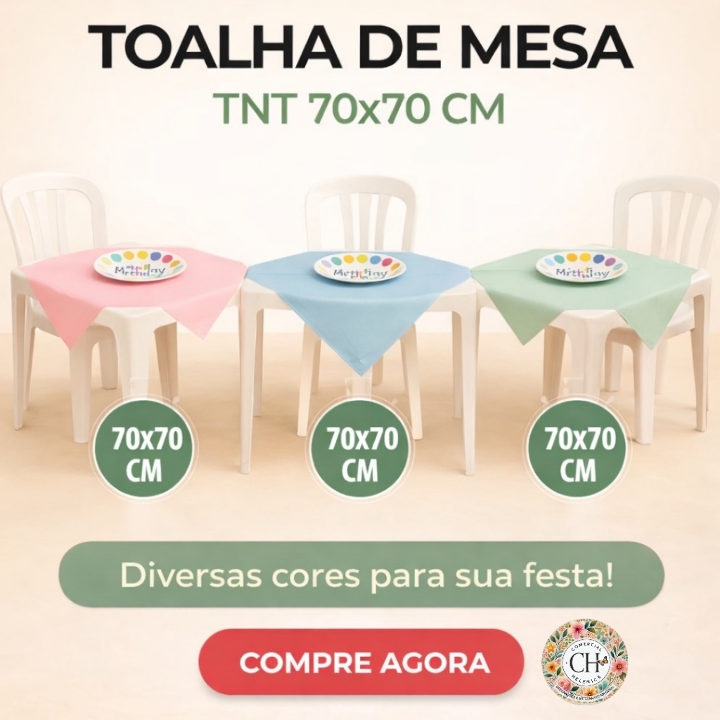 kit Toalha de Mesa em TNT 70x70 Cobre Mancha aniversario festa casamento