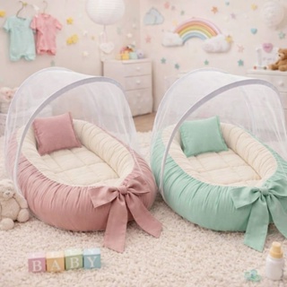 Ninho Redutor de Berço para Bebê Micro Percal 70x50cm com Mosquiteiro Removível em Oferta na Shopee