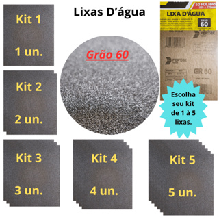 Lixa 60 Kit 1 à 5 Folhas cada Grão D'água Lixamento Grosso Portão Ferrugem Solda Ferro Metal Fibras em Oferta na Shopee