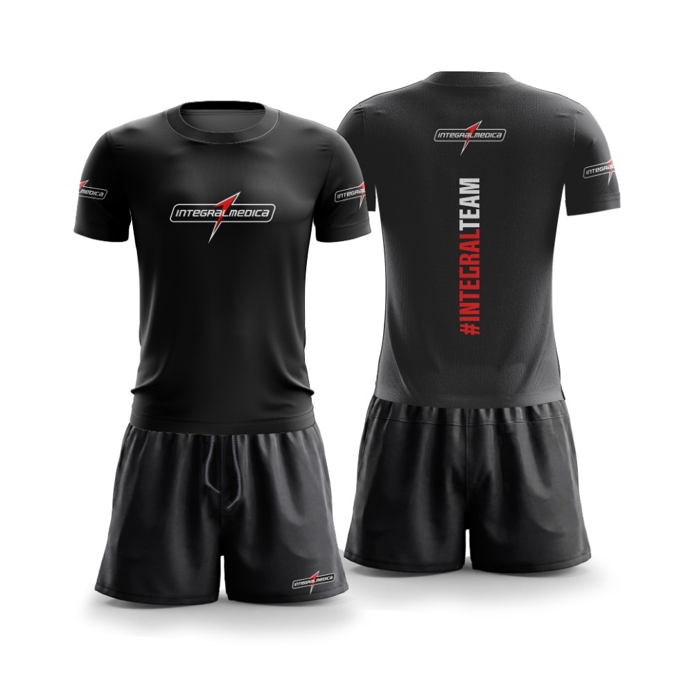Kit Camiseta  Dry Fit e Short Tactel 2 Em 1 Integralmedica Academia Treino Fitness Minimalista