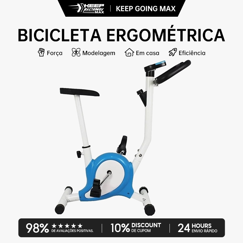Keep Bicicleta Ergométrica Fitness Residencial 21 Velocidades Compacta Branco Ajuste de Sete Níveis em Oferta na Shopee