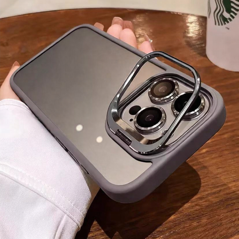 Capa Capinha Celular Premium Suporte Kit de Lente Proteção Câmera Compatível Para iPhone 13 14 15 16 17 Air Pro Max S09 em Oferta na Shopee