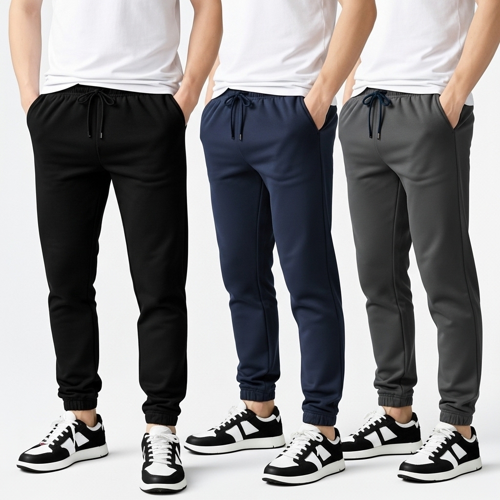 Kit 3 Calças de Moletom Peluciada para Inverno Masculina Premium Academia e Casual em Oferta na Shopee