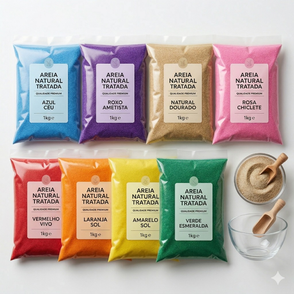 1kg areia natural tratada colorida antialérgica atóxica todas as cores em Oferta na Shopee