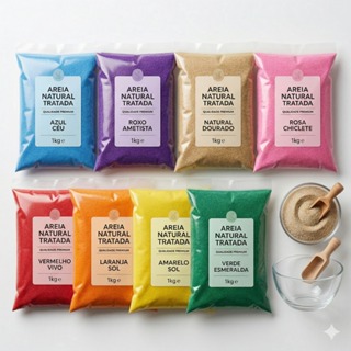 1kg areia natural tratada colorida antialérgica atóxica todas as cores em Oferta na Shopee
