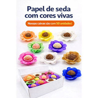 25/50 Forminhas para doces finos SEDA PROMOÇÃO  forminha brigadeiro caixeta bombom style flor em Oferta na Shopee