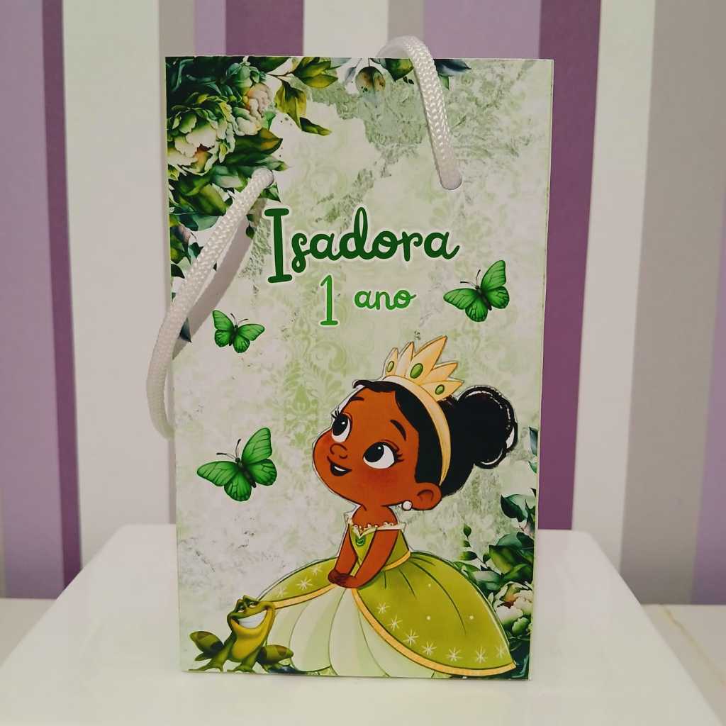 Sacolinha Surpresa Personalizada Princesa Tiana Baby - Lembrancinha Aniversário - Tamanho P - PEGUE E MONTE