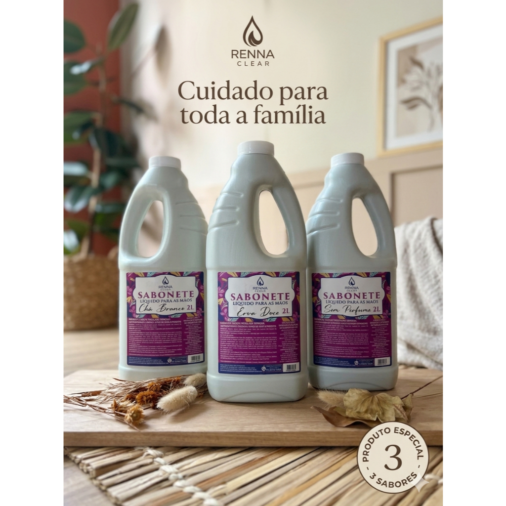 Sabonete Líquido Perolado Paras Mãos 2 L - Renna Clear