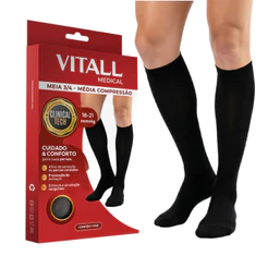 Meia 3/4 Média Compressão Com Ponteira 18-21 mmHg Varizes Inchaço Trabalho Pé Sentado Vitall
