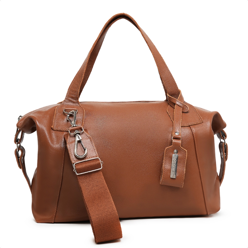 Bolsa Grande Feminina Couro Legitimo Alça Transversal em Oferta na Shopee