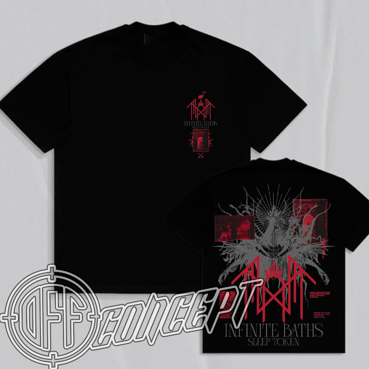 Camiseta Basica e OVERSIZED Sleep Token Even In Arcadia Infinite Baths World Tour Unissex