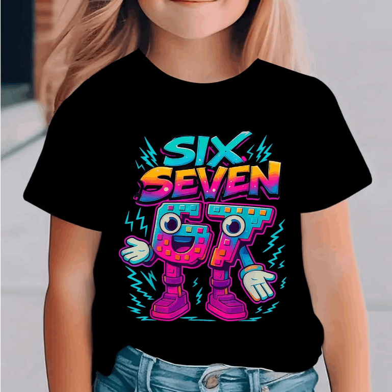 Camiseta Basica ou Infantil Six Seven 67 Algodão Leve Fresca 6 ao 16 Meninas Estampada