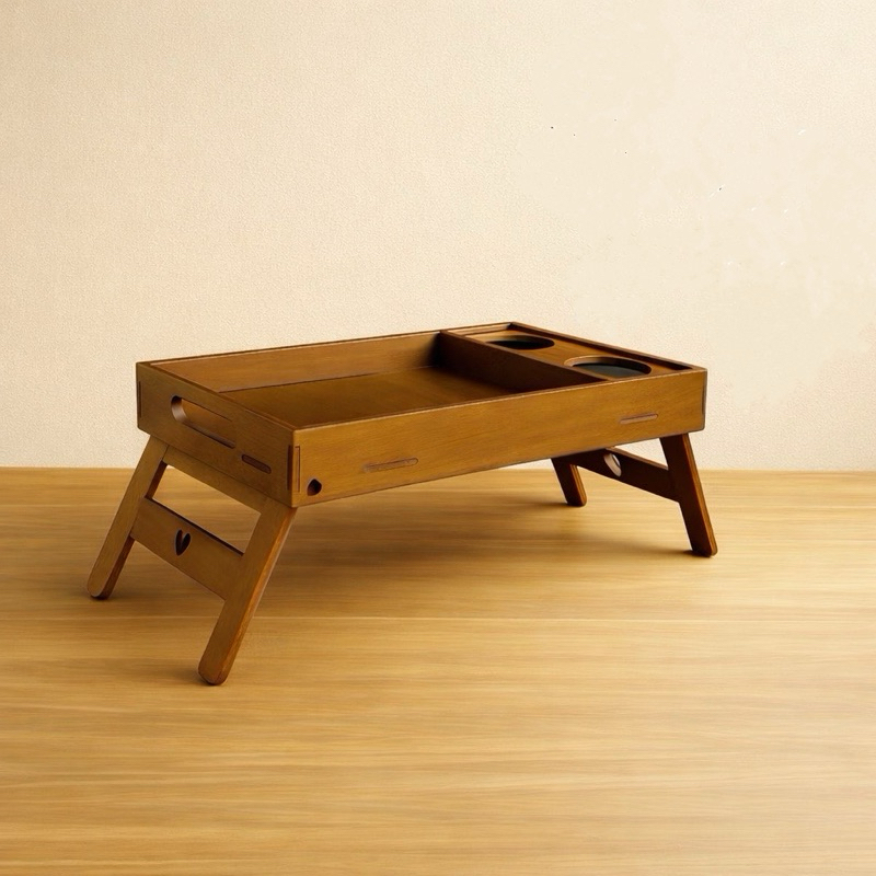 Bandeja Café Da Manhã MDF Mesa Com Pernas Porta Copos Decoração Presente Casa Cozinha Conforto