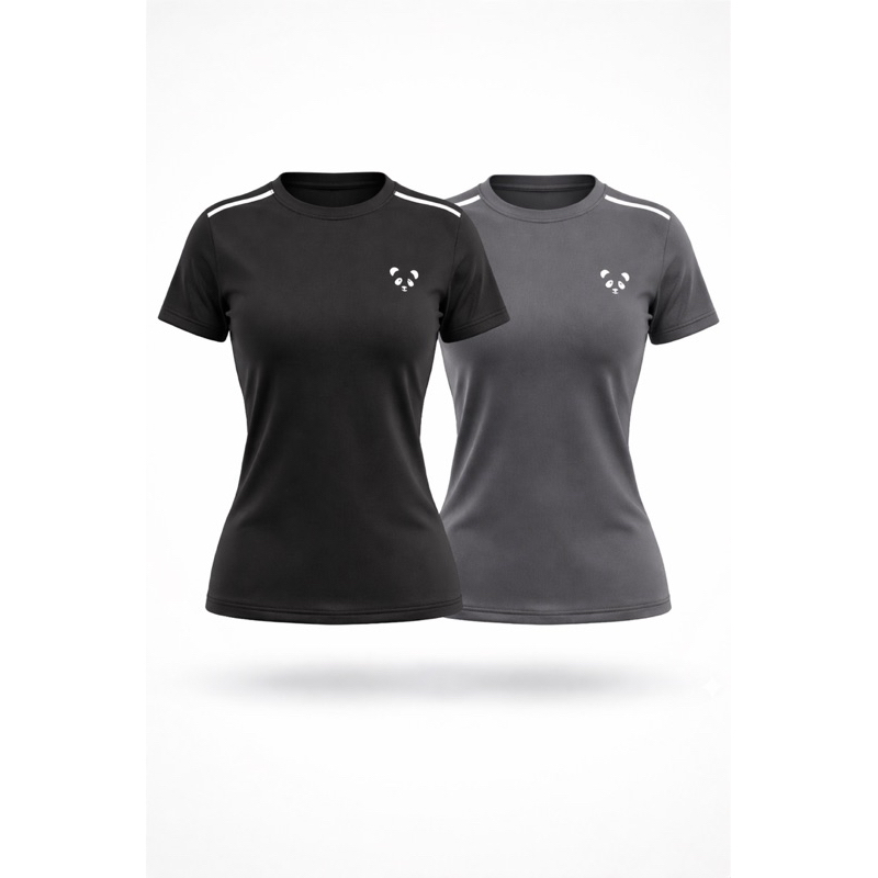 kit com duas camisetas feminina dry fit com proteção uv para academia/corrida/treino (COD02)