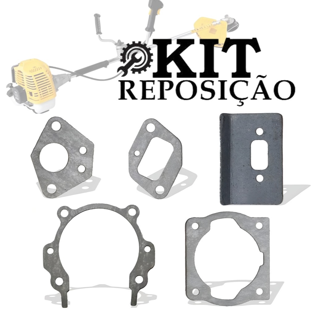 Kit Jogo de Juntas Roçadeiras 43/ 52/ 63/ 65/ 75cc Nakasaki Terra Garthen Tekna Branco Vulcan
