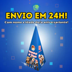 Caixinhas Surpresa Roblox Cone/Pirâmide Personalizada Com Nome e Idade Para Festas de Aniversario e Lembrancinha