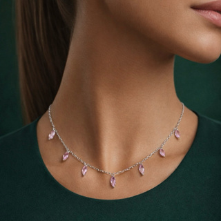 Choker Gotas Rose Penduradas em Prata 925 Gargantilha Feminina Delicada Elegante em Oferta na Shopee