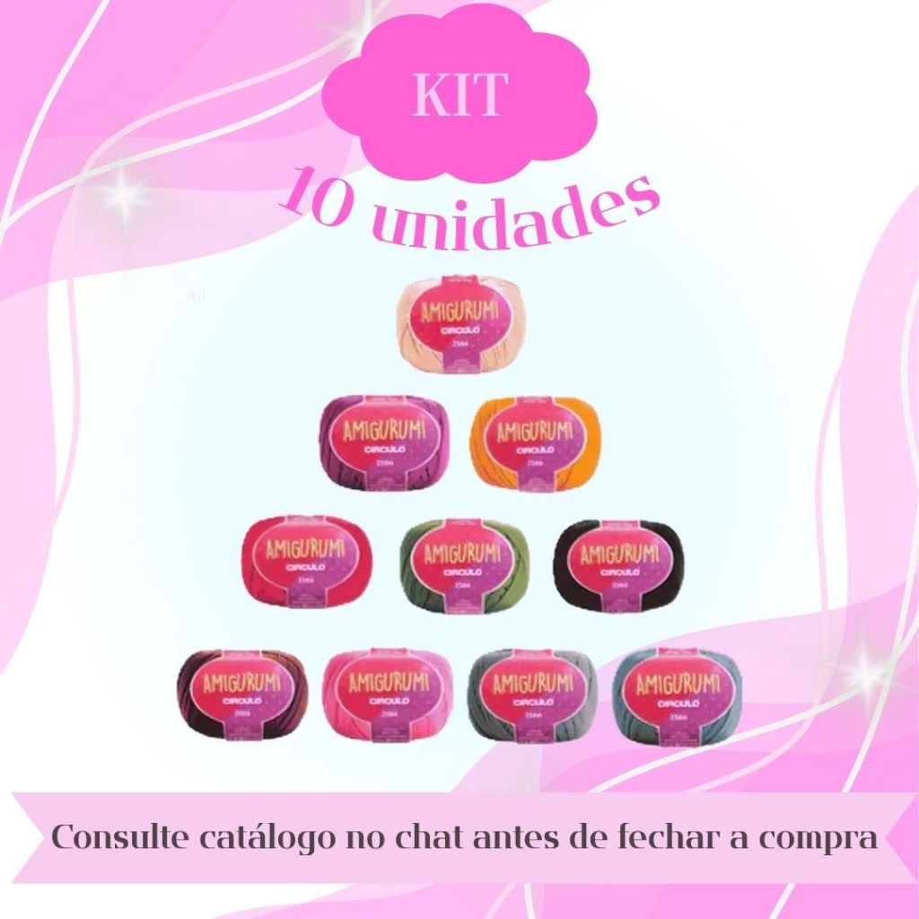 Kit 10 Unidades Barbante Circulo Amigurumi Fio 6/5 - 254 mts - LEIA A DESCRIÇÃO