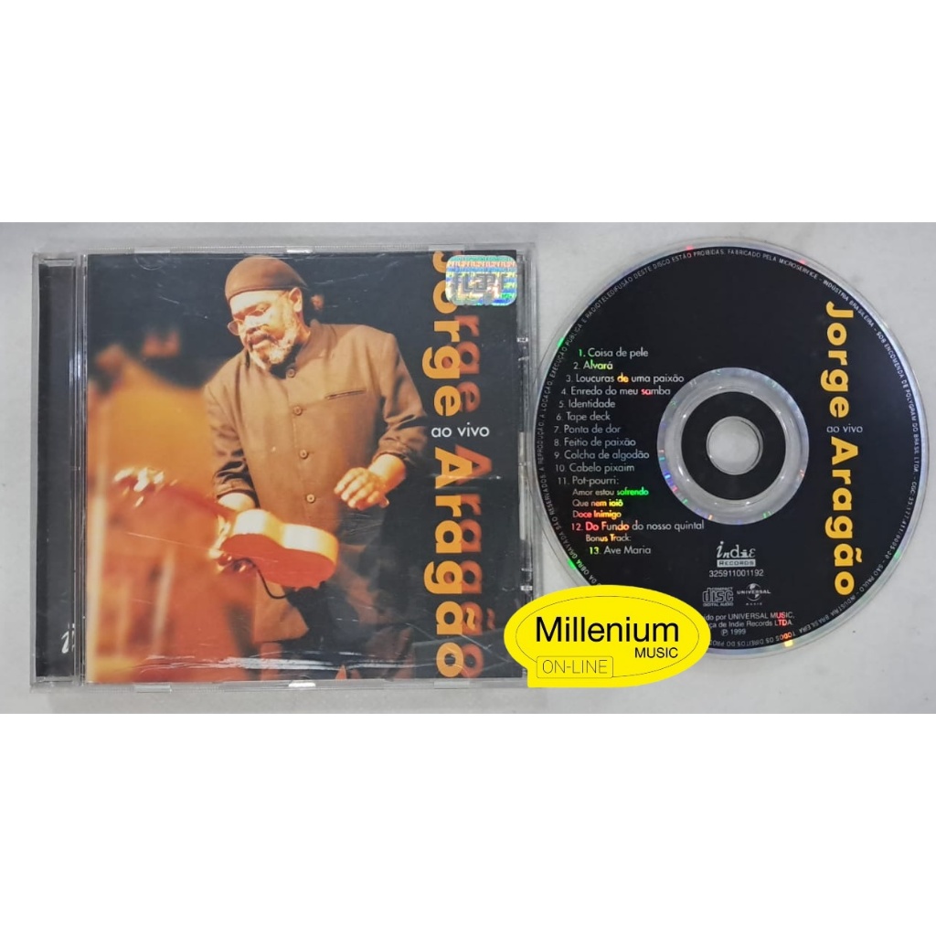 CD Jorge Aragão  Ao Vivo 1999 Original Gravadora Colecionador Ótimo Estado