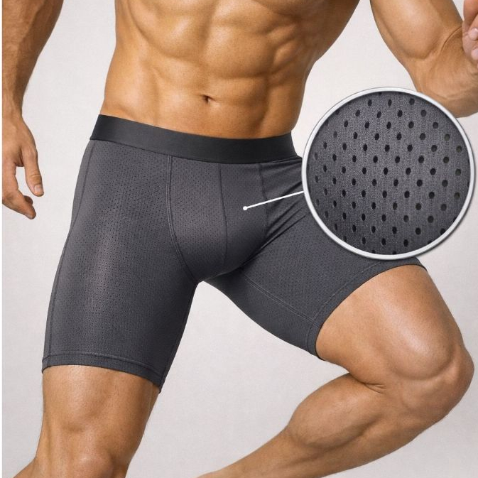 Kit 5 Cuecas Boxer Ciclista Dryfit Respirável Antiodor Long Leg