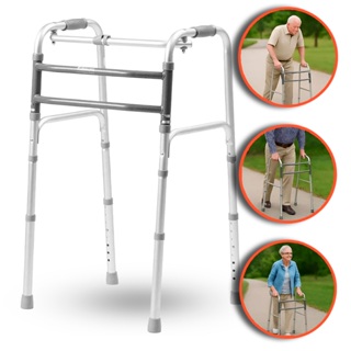 Andador Idoso Adulto D10 Em Alumínio 3 em 1 3 Barras até 150Kg - Dellamed em Oferta na Shopee