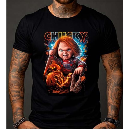 Camiseta Camisa Blusa Chucky Filme Boneco Assassino Lançamento Premium 100% Algodão Maculino e Feminino