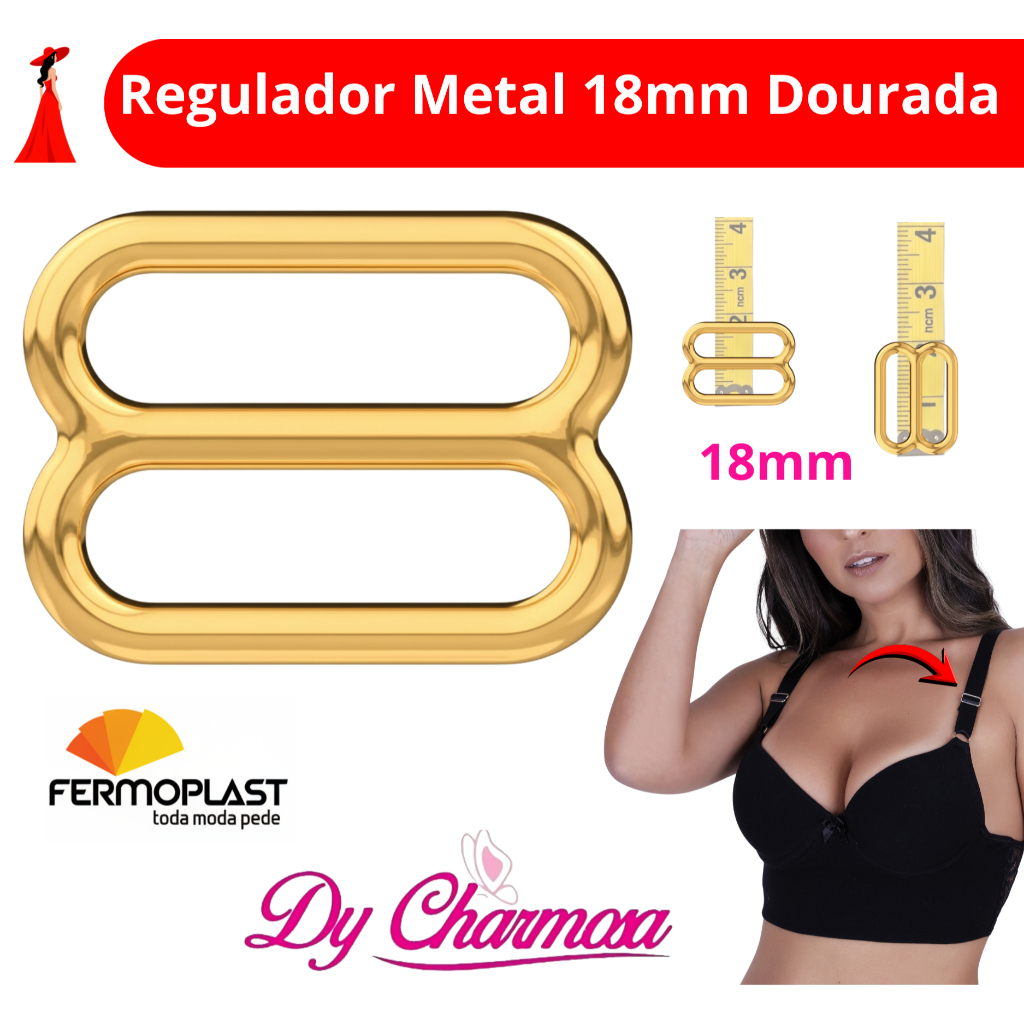 Regulador Metal 18mm Dourado Para Bolsa Alça Ferragem Reforçada Alta Qualidade