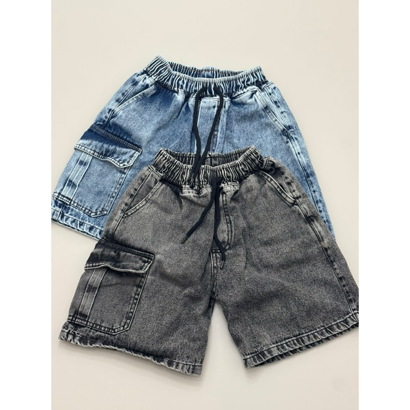 BERMUDA CARGO JEANS MENINO SHORT INFANTIL E JUVENIL.
