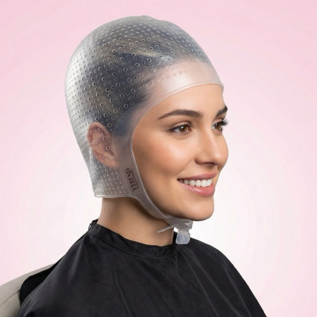 Touca Transparente Luzes Mechas Reflexos Morena Iluminada longa alinhada 2300 Furos cobre a nuca
