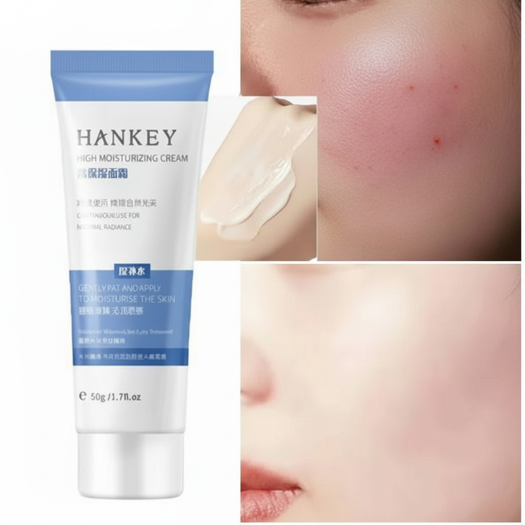 CREME FACIAL HANKEY PARA ROSACEA MELHORA DA VERMELHIDÃO E RESSECAMENTO