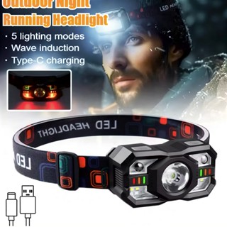 Lanterna De Cabeça Led Com Sensor 5 modos de iluminação e Ajuste De 45° À Prova D'água em Oferta na Shopee