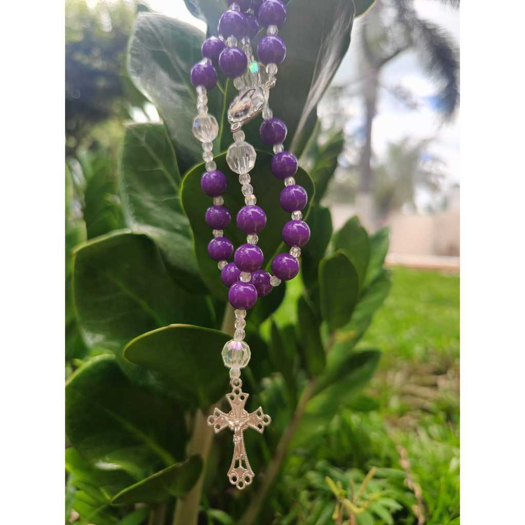 Terço Católico Roxo Caminho de Luz | Terço Religioso de Nossa Senhora | Acessório de Oração