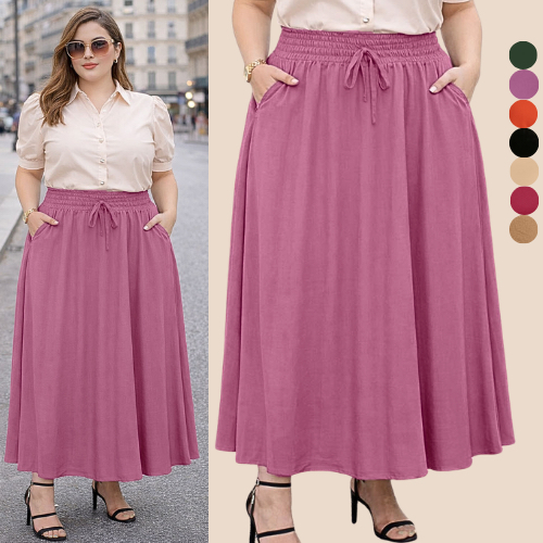 SAIA PLUS SIZE FEMININA CINTURA ALTA LONGA SAIAS FEMININO MODA EVANGELICA FEMININAS ELEGANTE ESTILOSA CRISTÃ TENDENCIA