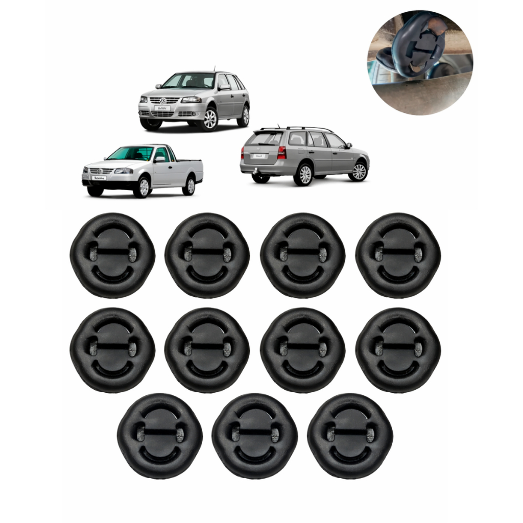 Kit 10 Caverinha Coxim Escapamento Gol G2 G3 G4 (todos) Calço Escape Cano de Descarga