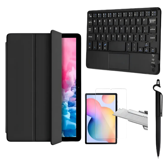 Kit Capa Para Galaxy Tab A9 11 + Teclado Touchpad + Pelicula