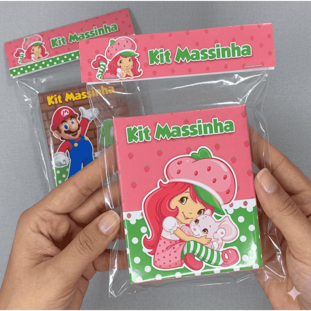 Kit Massinha Infantil Personalizado Lembrancinha Festa Aniversário Com Cortadores Qualquer Tema