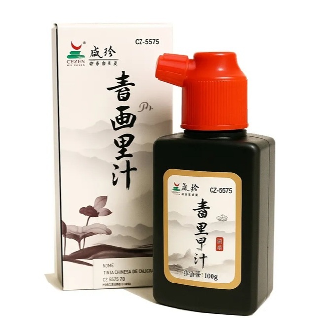 Tinta Nanquim Profissional Chinesa Indian Ink Desenho Manga 100 Ml - Cor Preto