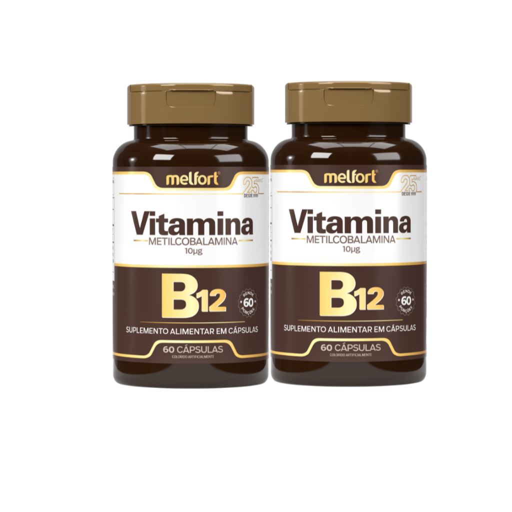 Kit 2x Vitamina B12 Metilcobalamina (60 cápsulas) - Melfort