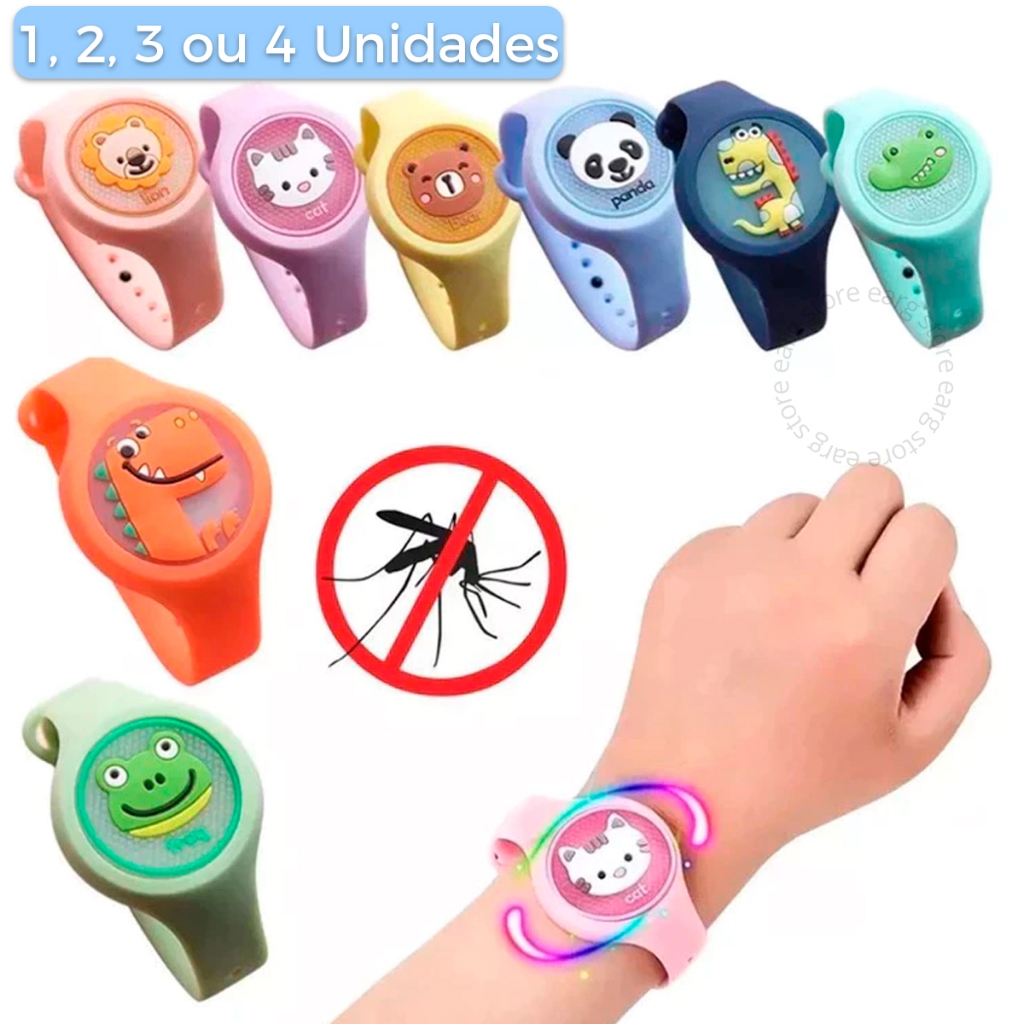 PULSEIRA REPELENTE MOSQUITO PERNILONGO INFANTIL 1 2 3 OU 4 UNIDADES em Oferta na Shopee