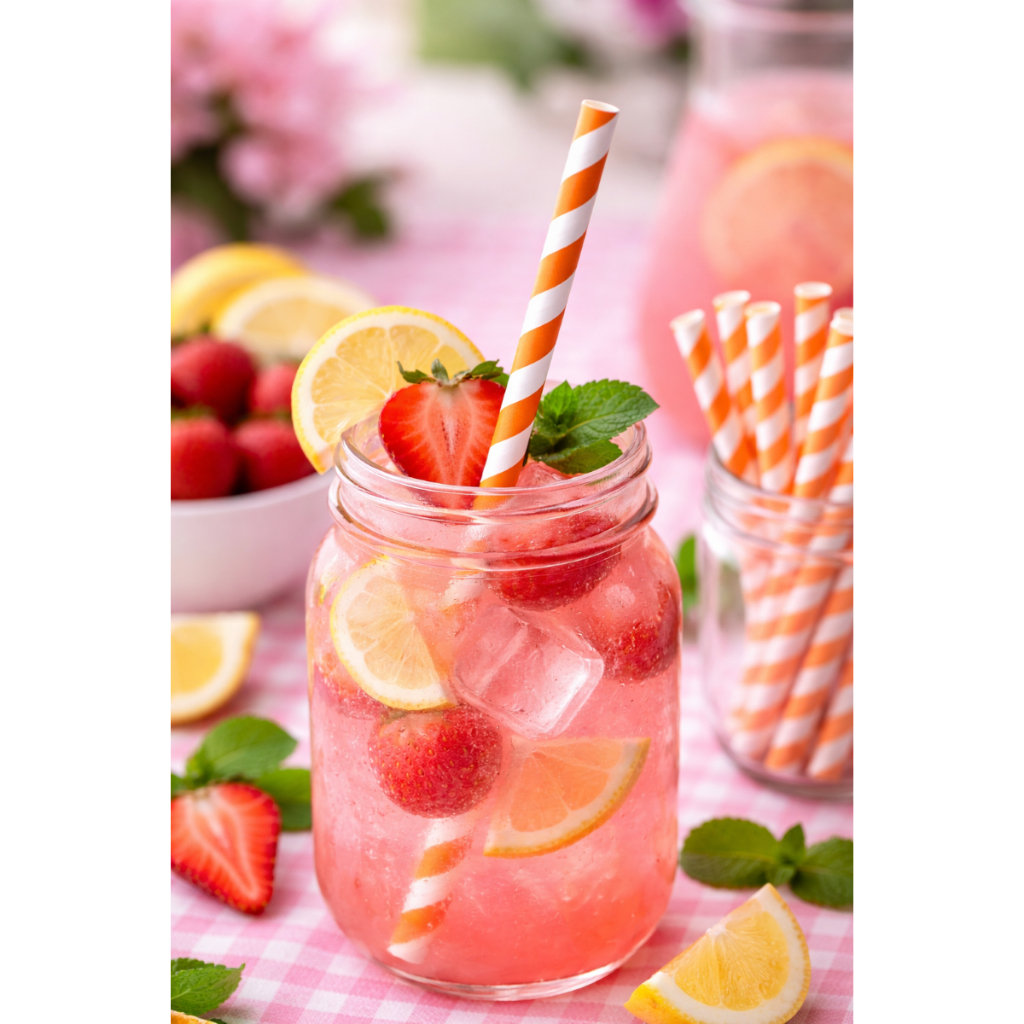 Canudos Papel Listrados na Cor Laranja | Canudos Biodegradáveis e Sustentáveis para Drinks/Bebidas/Decorações