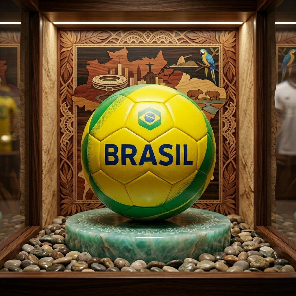 Bola Futebol Brasil Copa do Mundo Couro Sintético Campo Areia N 5 Resistente Verde Amarelo