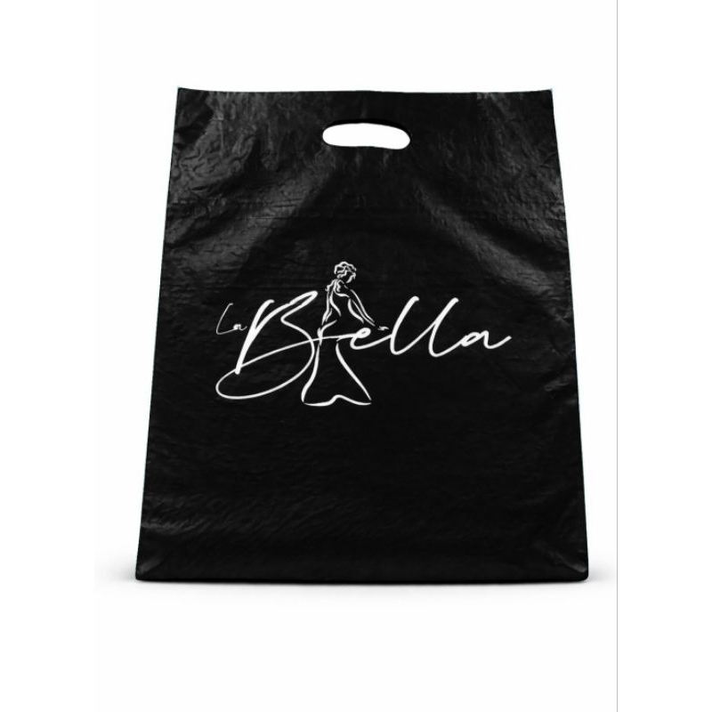 SACOLA VAZADA NA COR PRETA (BOCA DE PALHAÇO) KIT 100PÇ 30×40/100PÇ 35×45 + BRINDE PERSONALIZADA