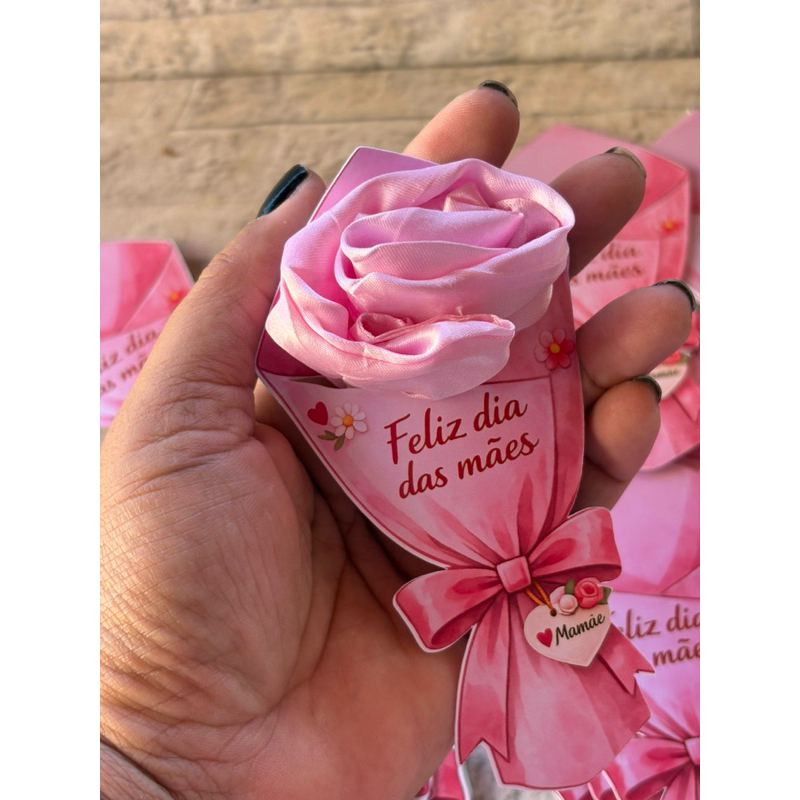 20 Buquê Dia das Mães para gominha de cetim|Lembrancinha Barata|Presente  das Mães Personalizado/Tag