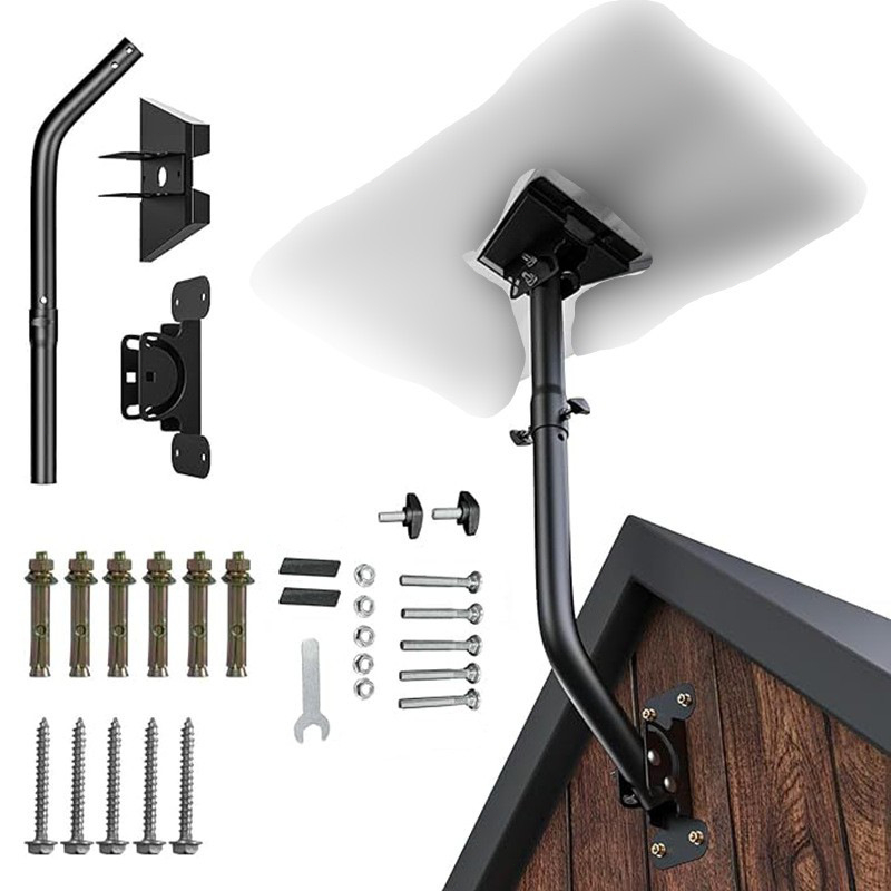 Kit Suporte Mastro Articulado para Starlink Gen 3 /V4 Fixação em Telhado e Parede Regulável 360° Completo para Instalaçã