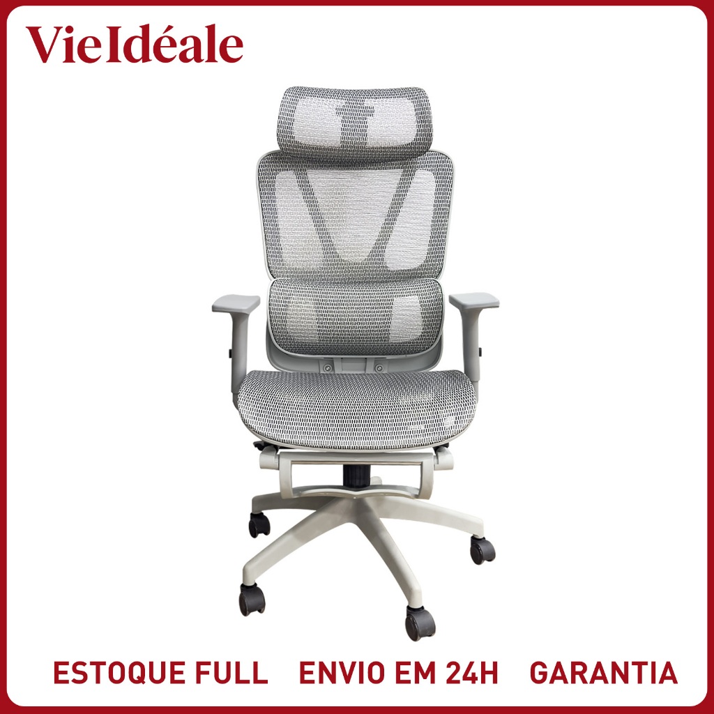 Python Fly Cadeira Ergonômica Ajustável – Braço 6D Cromado, Apoio Lombar, Ideal para Escritório e Estudo 150KG em Oferta na Shopee