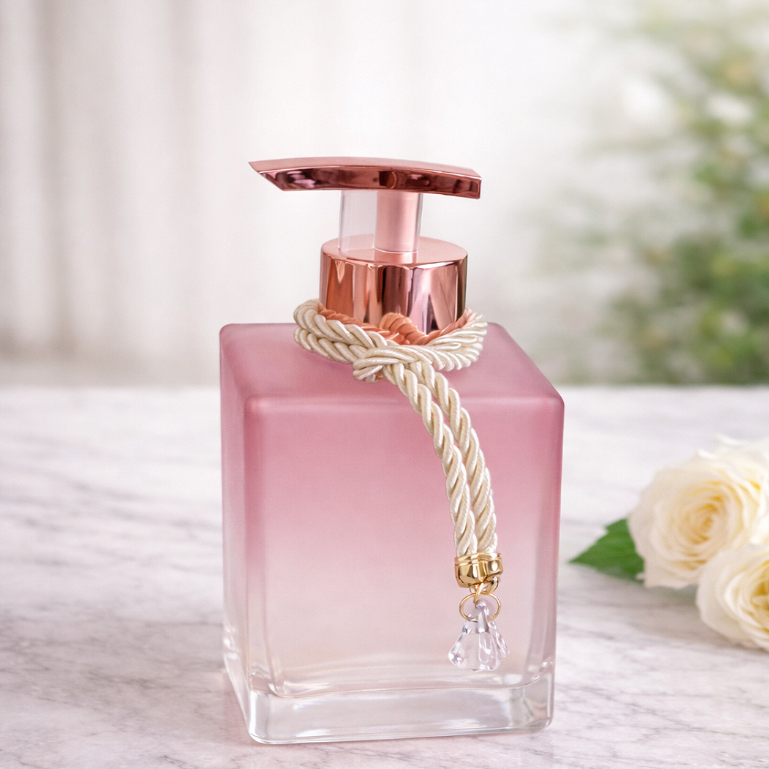 Saboneteira Cubo Rosa Prime Luxo em Vidro 250ml em Oferta na Shopee