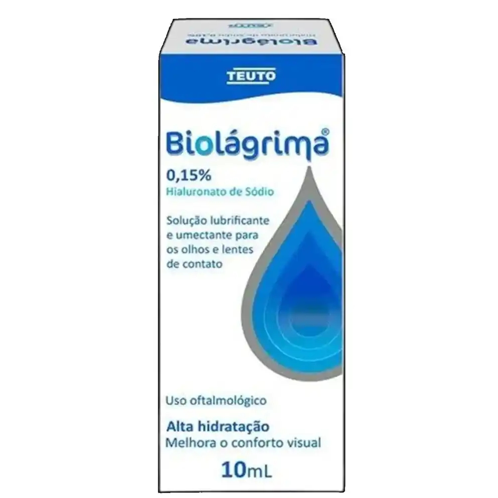 Biolágrima 0,15% 10ml Teuto Lubrificante para os Olhos e Lentes de Contato