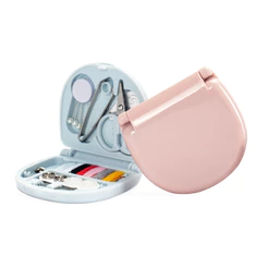 Kits 5 Mini Kits Costura Portátil Com Estojo Plástico Viagem Emergência Essencial