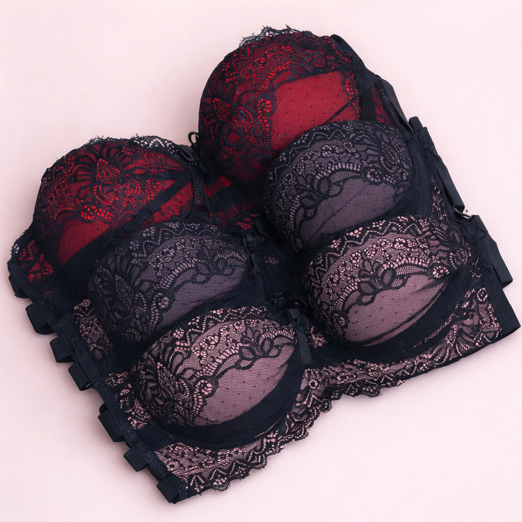 kit 3 Sutiã de 3 Tiras Tomara que caia Com Bojo E Renda Lingerie St055 em Oferta na Shopee